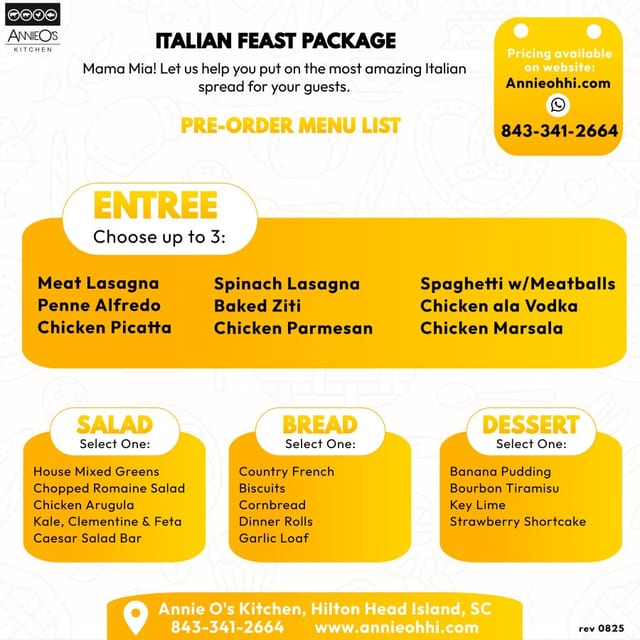 Italian Feast Package.