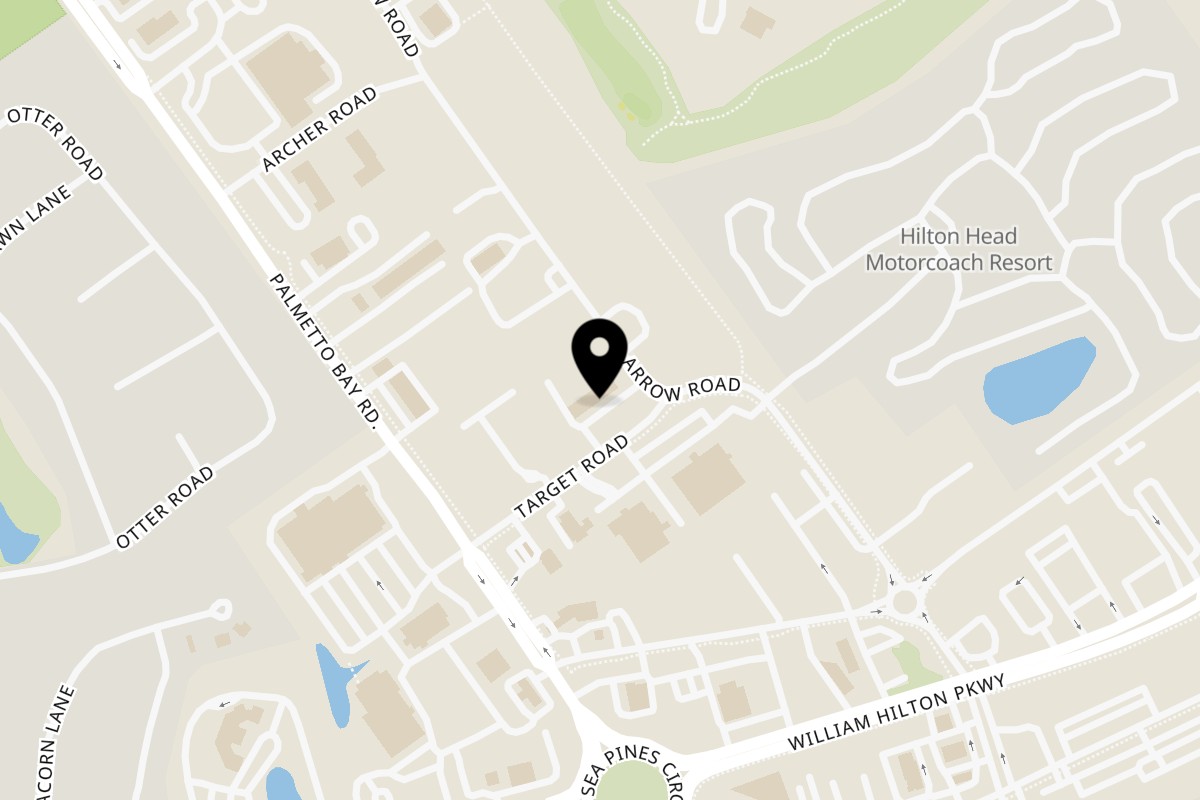 Map showing the location of Annie O's Kitchen on 11 Target Rd in Hilton Head Island